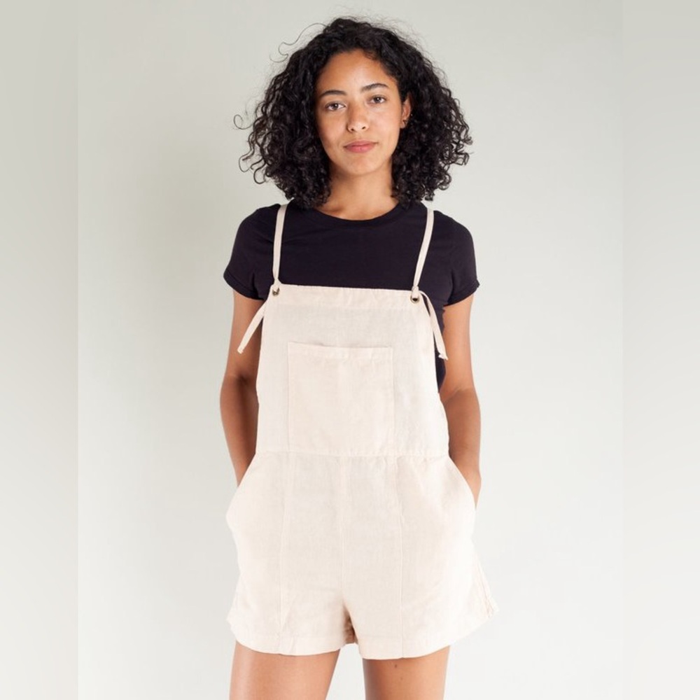 Lacusa 100% Linen Shortalls - Size M